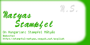 matyas stampfel business card